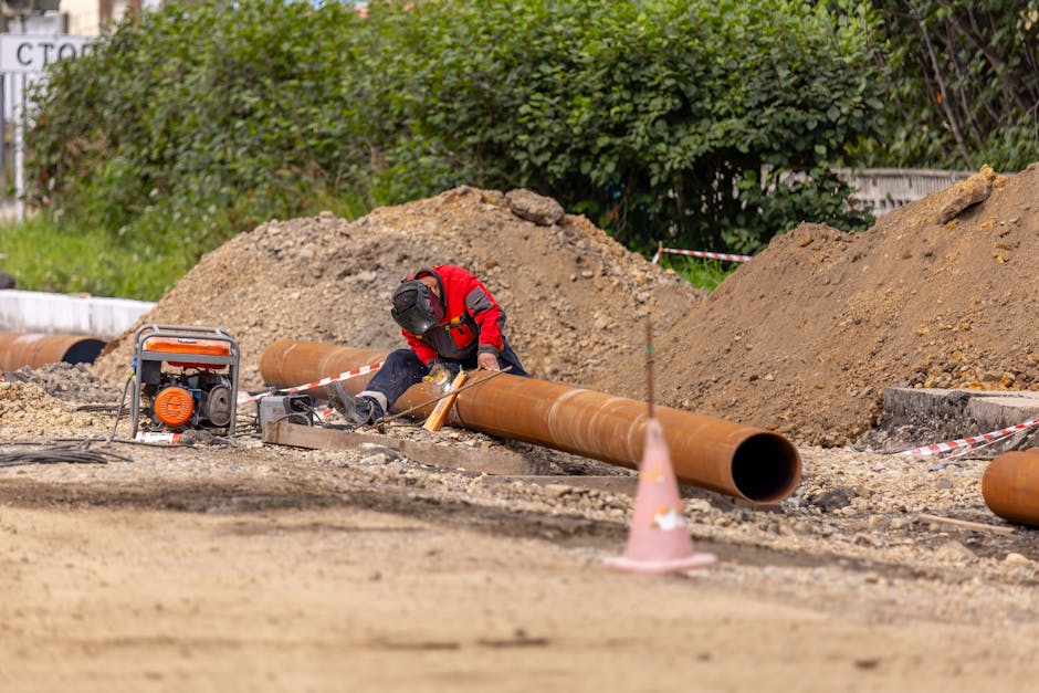 maszyna do metody Direct Pipe pracująca na placu budowy infrastruktury liniowej
